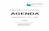 Ōtorohanga Community Board AGENDA · 7/1/2020  · Maintaining the three waters infrastructure and various Council services during lockdown was considered an essential ... The carbon