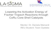 Lowering the Activation Energy of Fischer Tropsch Reactions … · 2013-08-28 · Lowering the Activation Energy of Fischer Tropsch Reactions through CoRu Core-Shell Catalysts Mentor: