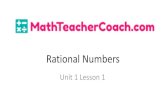 Rational Numbers - MathTeacherCoach.com · Rational Numbers Students will be able to: • Understand informally that every number has a decimal expansion. • Classify whole numbers,