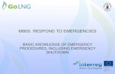MB05. RESPOND TO EMERGENCIES - GoLNG. RESPO… · RESPOND TO EMERGENCIES BASIC KNOWLEDGE OF EMERGENCY PROCEDURES, INCLUDING EMERGENCY SHUTDOWN . Plan of the lecture 1. DRILLS AND