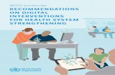 WHO guideline recommendations on digital interventions for ... · 31 2.9. esentation of the guidelinePr. 32. ... Digital technologies enable us to test for diabetes, ... organizations