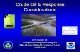 U N Crude Oil & Response I T E D STAT Considerations ES · A Few Basics of Crude Oil Terminology The industry speaks in terms of barrels (bbl) • Barrel vs Gallons: 1 bbl = 42 gal