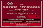 The Spring Welcome - Virginia Horse Center Foundation · THE SPRING WELCOME – TENTATIVE TIME SCHEDULE 2019 8:00 A.M. (Ring closes for flatwork at 7:00 a.m.) 1 Conformation Model