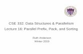 CSE 332: Data Structures & Parallelism Lecture 16 ......Sequential Quicksort review Recall quicksort was sequential, in-place, expected time O(n logn) Best / expected case work 1.