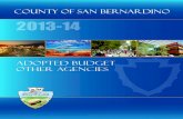 2013-14 ADOPTED BUDGET OTHER AGENCIES · MAJOR EXPENDITURES AND REVENUE IN 2013-14 ADOPTED BUDGET . Staffing expenses of $1.2 million fund 19 budgeted positions. Operating expense