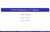 Inverse Semigroups in C*-algebras - University of Ottawaaix1.uottawa.ca/~scpsg/Fields16/Starling.talk.pdf · University of Ottawa June 4, 2016 Charles Starling (University of Ottawa)