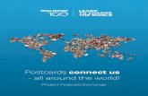 Postcards connect us · The „Postcard Exchange“: Every Waldorf school in the world will send a postcard to every other Waldorf school in the world, receiving in return almost
