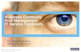 Business Continuity Risk Management IT Service Continuity · 2020-01-23 · Author: Business Continuity Risk Management IT Service Continuity The Three Musketeers “All for one,