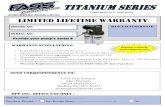 Limited lifetime Warranty - Fassride...any parts missing or damaged. 3.The installation recommendations contained herein are guidelines. Use good judg-ment and take into consideration