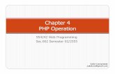 Chapter 4 PHP Operation - Chiang Mai Universitymyweb.cmu.ac.th/wijit.a/954242/week4/02-2555_ch04_php... · 2013-11-14 · PHP Operation 954242 Web Programming Sec.002 Semester 02/2555