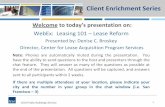 Welcome to today’s presentation on€¦ · Welcome to today’s presentation on: WebEx: Leasing 101 – Lease Reform Presented by: Denise C. Broskey Director, Center for Lease Acquisition