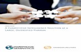 ASE STUDY A Competitive Intelligence Solution at a Large, Diversified Pharma · 2017-10-09 · The Pharma Industry’s Data hallenges ... R&D, clinical, manufacturing, sales & marketing,