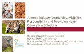 Almond Industry Leadership: Visibility, Responsibility and ... · for the betterment of our industry and california agriculture . 7 through transparent communication and action, ...