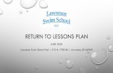 RETURN TO LESSONS PLAN - teamunify.com · •Swimmers should plan on bringing (1) bag to contain their towel, cap and goggles and to contain their clothes and shoes during lessons.