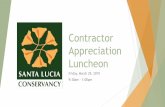 Contractor Appreciation Luncheon · PDF file Appreciation Luncheon Friday, March 29, 2019 9:30am –1:00pm. Overview ... ensure the correct boundary location is identified prior to