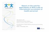 Report on the activity: applicability of WHO Code on international …healthworkforce.eu/wp-content/uploads/2015/09/5dec... · 2015-09-10 · Work Package 4 on data – mobility activity