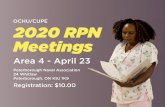 OCHU/CUPE 2020 RPN Meetings · Area 4 - April 23 2020 RPN Meetings OCHU/CUPE Peterborough Naval Association 24 Whitlaw Peterborough, ON K9J 1K9 Registration: $10.00