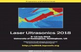 Laser Ultrasonics 2018 - Eventsforce · C Bescond, National Research Council Canada, Canada 11:40 Imaging tungsten thin film adhesion and thickness using picosecond ultrasonics. A