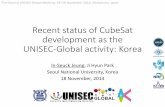 Recent status of CubeSat development as the …The Second UNISEC-Global Meeting, 18~20 November 2014, Kitakyushu, Japan CubeSat Activity of Korea: A Glance CubeSat Launch 2006.7.26