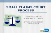 SMALL CLAIMS COURT PROCESS - Dade Legal Aid...Statement of Claim Filed with Clerk’s Office How to complete Statement of Claim Filed in Duplicate plus one for each Def. Mark Civil