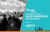 RECOGNIZING EXCELLENCE IN SALES & MARKETING · 2018-08-27 · 8.integrated marketing 9.judges innovation award nine award categories. nancy weinbeck silver award. don warfield gold