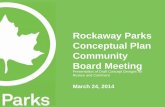 Rockaway Parks Conceptual Plan Community Board Meeting · 3/24/2014  · Turf Field Comfort Station and Park Kiosk $.75-1.25M Skate Plaza $.75-1.25M Kayak Landing Point BBQ and Picnic