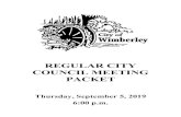 REGULAR CITY COUNCIL MEETING PACKET140989A8-309D-4E9… · (Place One Council Member Rebecca Minnick and Place Three Council Member Christine Byrne) N. Discuss and consider possible