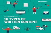 Your 2018 Guide to 16 Types of Written Content€¦ · CASE STUDIES Lead Generation Sales Enablement Percent of B2B marketers who say case studies are their most effective content
