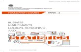 BUSINESS MATHEMATICS, LOGICAL REASONING AND · PDF file covers basic mathematical techniques like ratio, proportion, indices, logarithms, equations and linear inequalities, Time value