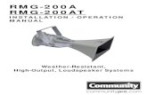 INSTALLATION / OPERATION MANUAL Community RMG-200A and RMG-200AT Installation / Operation Manual — Page 8 PRODUCT DESCRIPTION The RMG-200A and RMG-200AT provide focused, high output