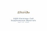 1Q20 Earnings Call Supplemental Materials · Sands – Global Leadership in Entertainment Musical and Cinematic Events …Awards, Events and Premieres Spanning Film and Entertainment
