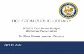 HOUSTON PUBLIC LIBRARY · Financial Services, Restricted Accounts, Library Services & Contracts Customer Experience Digital Strategies, Library Material Services, FIDS Library Executive