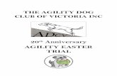 AGILITY EASTER TRIAL · 2016-03-24 · OPEN AGILITY, JUMPING AND GAMES TRIAL 2016 AGILITY DOG CLUB OF VICTORIA INC (ACN A0033493S) PRESIDENT: Andrew Macdonald VICE PRESIDENT: Colin