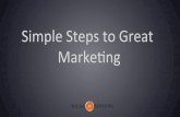 Simple Steps to Great Marke0ng - social-advisors.com · The promotion of a company through blogs, podcasts, video, eBooks, newsletters, whitepapers, SEO, physical products, social