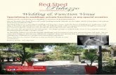 Wedding & Function ... · Wedding & Function Venue Specialising in weddings, private functions, or any special occasion Red ShedPalazzo Thank you for considering your Wedding or Function