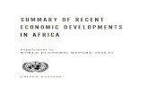 SUMMARY OF RECENT ECONOMIC DEVELOPMENTS IN AFRICASUMMARY OF RECENT ECONOMIC DEVELOPMENTS IN AFRICA Supplement to WORLD ECONOMIC REPORT, 1950·51 UNITED NATIONS Department of Economic