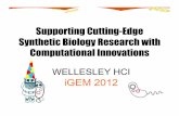 Supporting Cutting-Edge Synthetic Biology Research with ...2012.igem.org/files/presentation/Wellesley_HCI_Championship.pdfWELLESLEY HCI iGEM 2012 . Our Vision To apply engineering