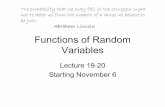 Functions of Random Variables - homepages.rpi.eduhomepages.rpi.edu/~bennek/class/probold/handouts/Lecture_19-08.pdfFunctions of Random Variable You know distribution of X and Y.Want