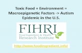 Toxic Food + Environment = Macroepigenetic Factors ...foodingredient.info/images/Clinical_Epigenetics... · the autism epidemic in the U.S.? •PON1 gene variants associated with