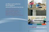 adjustable height mechanisms · For worktops without an edge, a switch may be mounted under the worktop Maximum load (evenly distributed): 100 kg, including worktop Electric height