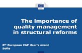 The importance of quality management in structural reforms · 2019-08-08 · in structural reforms 8th European CAF User's event Sofia . I. Link between offer and ... between offer