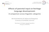 Effects of parental input on heritage language developmentsite.uit.no/lava/files/2016/07/Brehmer-Kurbangulova.pdf · different proficiencies (oral proficiency, reading and listening