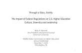Through a Glass, Darkly: The Impact of Federal Regulations ... · Through a Glass, Darkly: The Impact of Federal Regulations on U.S. Higher Education . Culture, Diversity and Leadership