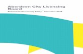 Aberdeen City Licensing Board · • Liaise with public health organisation, the local licensing forum and other relevant parties. • Monitor the number and capacity of premises,