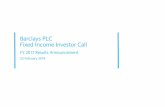 Barclays PLC Fixed Income Investor Presentation...– Assuming the introduction of a UK Countercyclical Buffer of 1% from November 2018, this would translate to c.50bps for the Group,