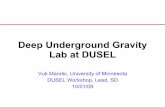 Deep Underground Gravity Lab at DUSEL · 2009-10-19 · timing distribution system, with precision ... - Concrete slabs on bedrock. - Leveled granite plates support seismometers.