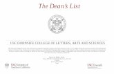 The Dean’s List...2018/02/14  · The Dean’s List USC DORNSIFE COLLEGE OF LETTERS, ARTS AND SCIENCES USC Dornsife College of Letters, Arts and Sciences regularly recognizes students