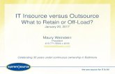 IT Insource versus Outsource - System Source · Outsource vs Insource –Risk Reduction Machines missing 10+ patches Failover and Load Balancing Services SQL Server Service Packs