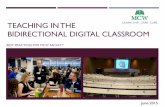 Teaching in the BiDirectional DIGITAL CLASSROOM · BEST PRACTICES Prior to sessions that are using classroom technology extraneous to the room (websites, videos or Doceri™), contact
