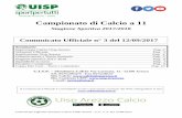 Campionato di Calcio a 11calciouisparezzo.it/media/all_news/c.u. numero 3.pdf · Comunicato Ufficiale Struttura Calcio UISP Arezzo - C.U. n. 3 del 12/09/2017 Pagina 2 di 15 Supercoppa